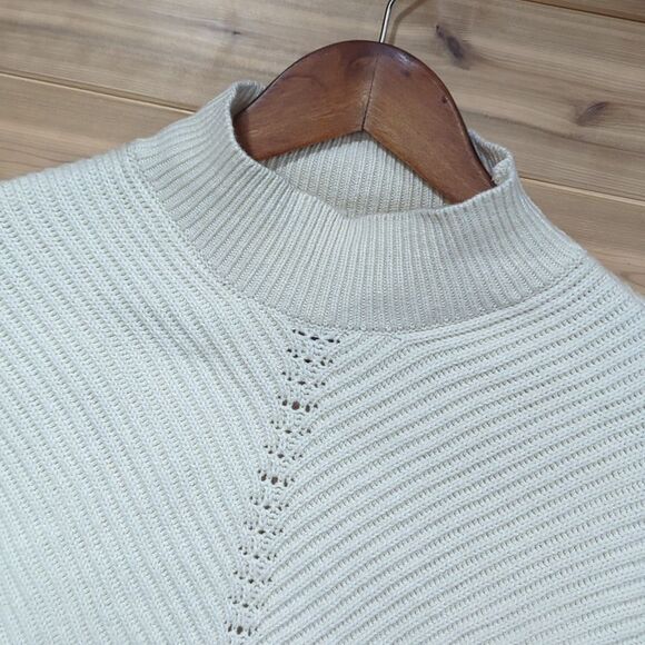 Marine Layer Sweater Womens Medium Ivory Skylar Turtleneck Classic Preppy - Picture 2 of 9